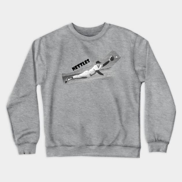 Graig Nettles Tribute Design Crewneck Sweatshirt by Bleeding Yankee Blue